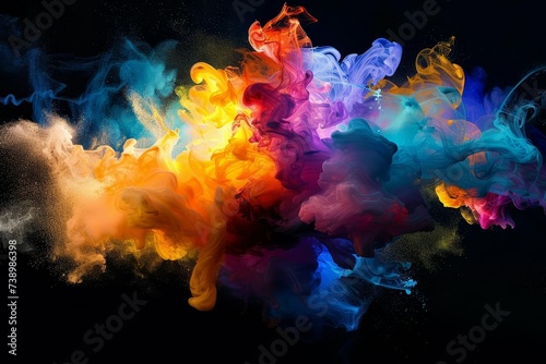 Abstract concept art of a collective consciousness Visualizing interconnected minds and shared ideas through an explosion of colors and forms © Lucija
