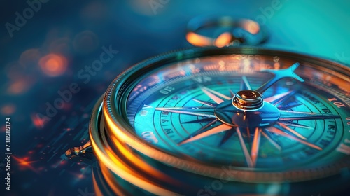 Business navigate recovery, Abstract, The compass navigate for businessmen to resume business growth in the economic crisis, Rethink, Reinvent and Recover