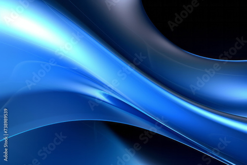 Close Up of Blue Wave on Black Background