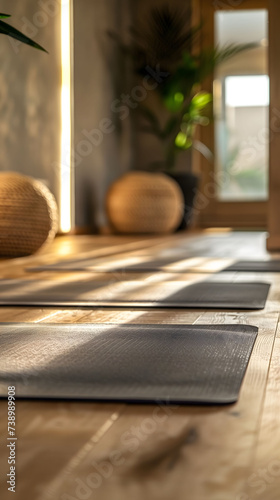 Zen Oasis: Serene Yoga Studio Bathed in Natural Light with Exquisite Wood Accents