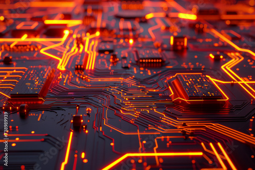 Close Up of Computer Circuit Board photo