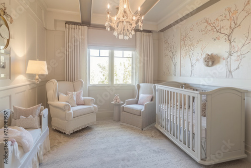 Babys Room With Chandelier and Crib © koala studio