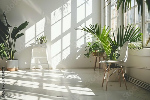 Contemporary loft featuring minimalist decor Lush indoor plants And a bright Airy atmosphere Perfect for modern living