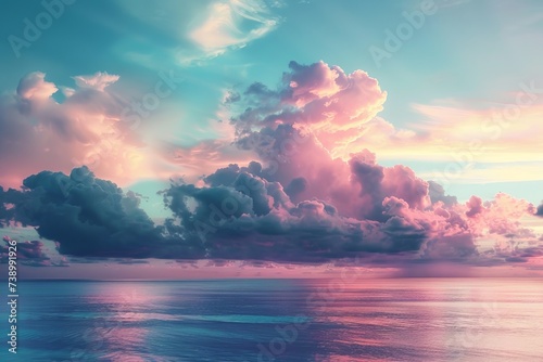 sunset over the ocean and clouds