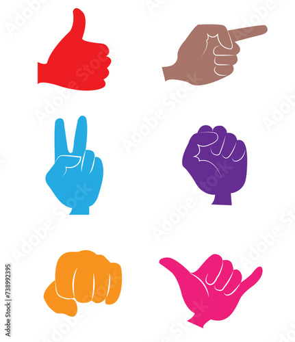 Hand signs icon set. Hand signs icon vector illustration