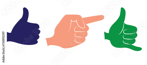 Hand signs icon set. Hand signs icon vector illustration