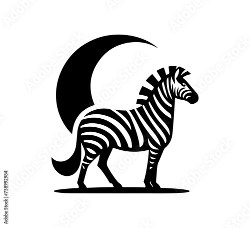 zebra simple logo icon vector horse minimal negative space