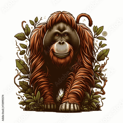 orangutan isolated white background