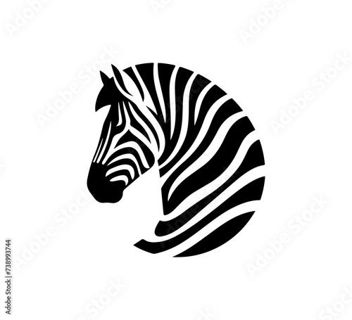 zebra simple logo icon vector horse minimal negative space