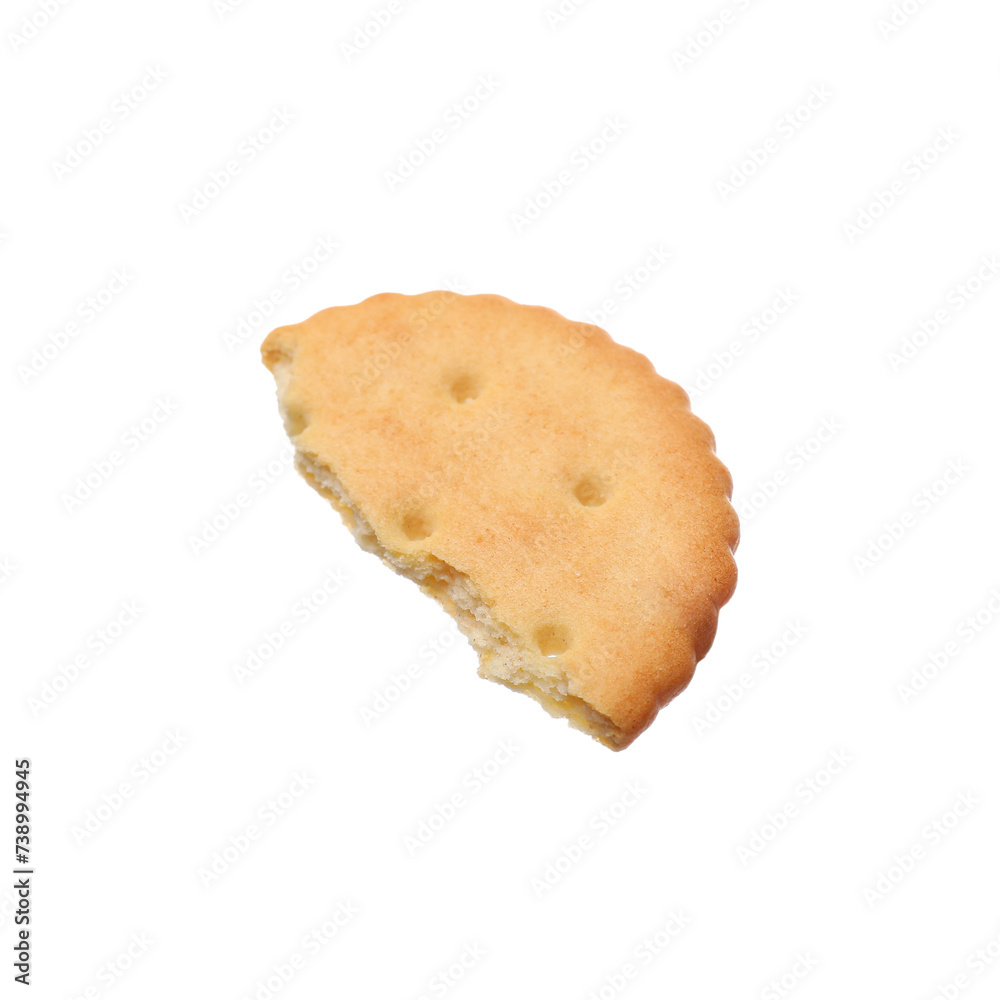 Piece of tasty cracker isolated on white Piece of tasty cracker isolated on white