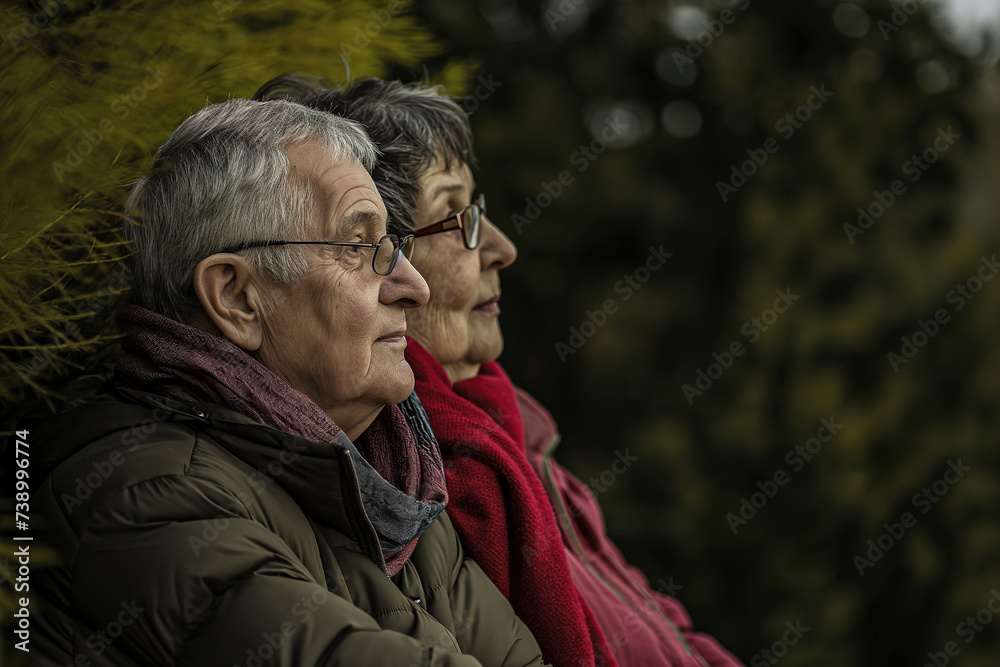 Happy senior couple during winter Happy senior couple during winter