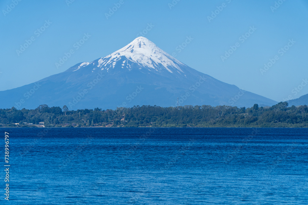 Osorno volcano in the Llanquihue lake