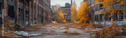 Abandoned industrial complex. Banner photo