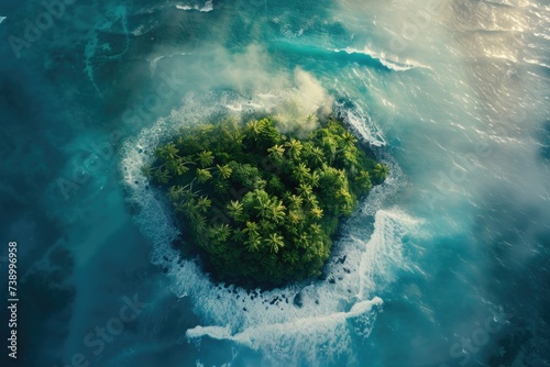Aerial view of tropical island 