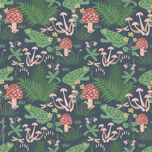 Seamless frogs pattern