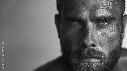 black and white portrait of a man