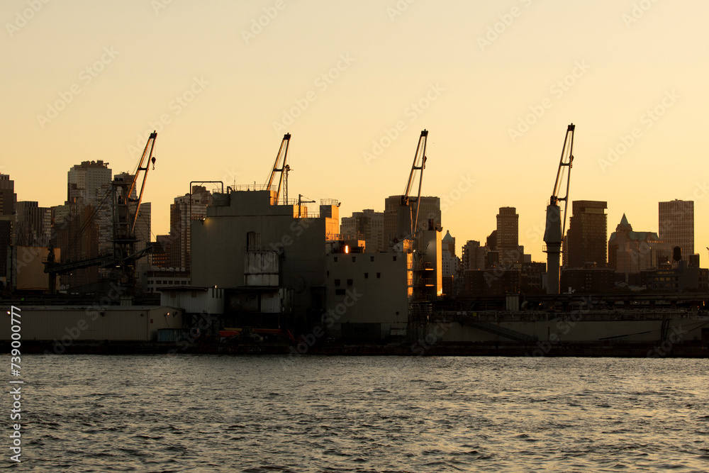 Brooklyn Navy Yard at sunset