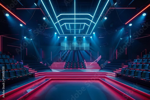 Innovative esports tournament arena Dynamic and immersive gaming experience photo