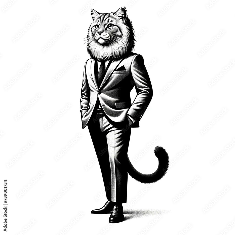 Fototapeta premium スーツを着た猫