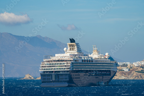 Cruise ship on the Aegean Sea in Greece