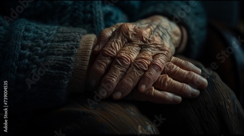 A heartwarming photo capturing a young female doctor gently holding the hand of an elderly person, conveying a deep sense of care, support, and compassion in a medical setting.