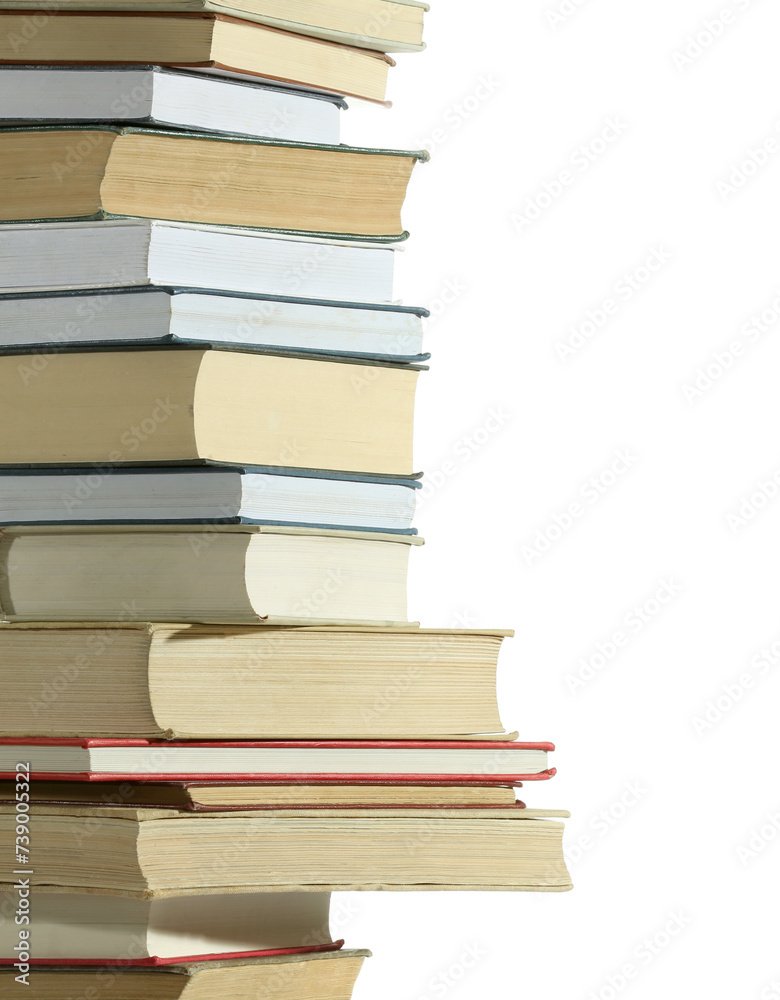 Stack of many different books isolated on white Stack of many different books isolated on white
