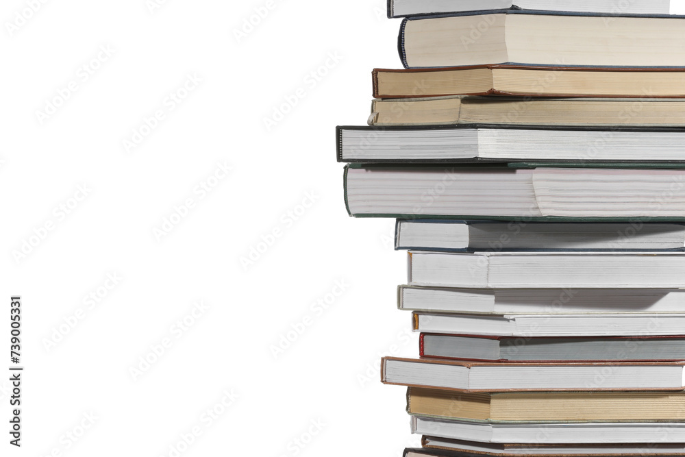 Stack of many different books isolated on white Stack of many different books isolated on white