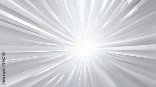 White technology abstract motion background with burst rays speed light effect from Generative AI photo