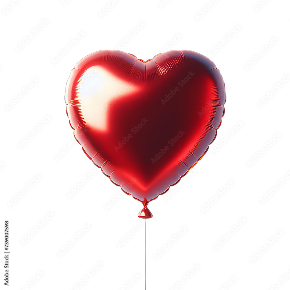 A shiny, red heart balloon for party and celebration A shiny, red heart balloon for party and celebration