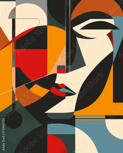 abstract geometric vector background inspired by cubist art fragmented shapes