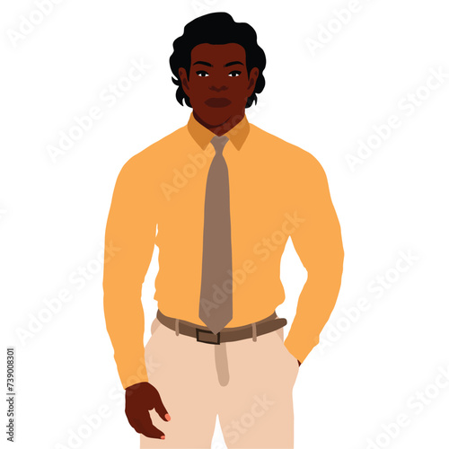 Handsome black man in elegant art style vector