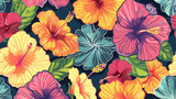 colorful hibiscus flower background natural exotic bold and striking