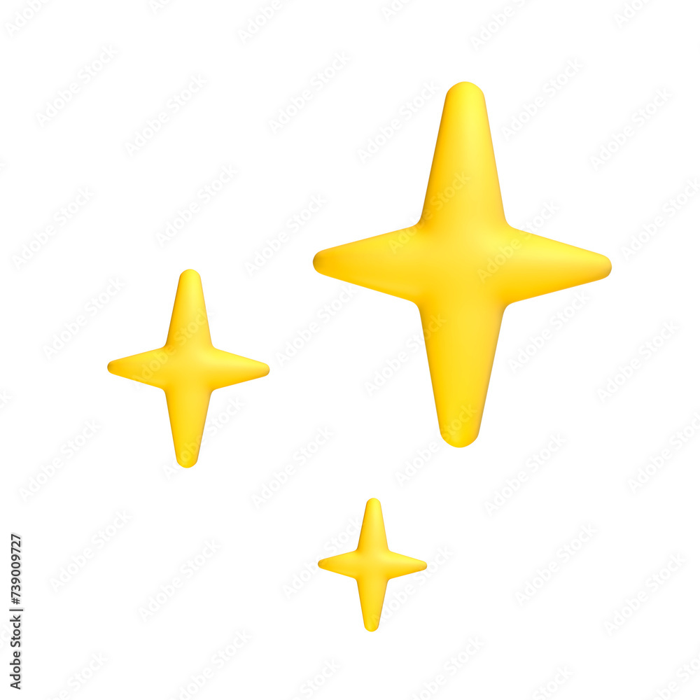 3D star sparkle emoji. Cute shiny star shaped object. Magic element. Cartoon creative design icon isolated on white background. 3D Rendering 3D star sparkle emoji. Cute shiny star shaped object. Magic element. Cartoon creative design icon isolated on white background. 3D Rendering