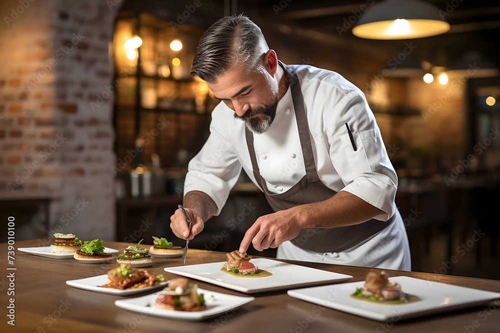 Portrait of a confident male chef preparing a meal in a restaurant