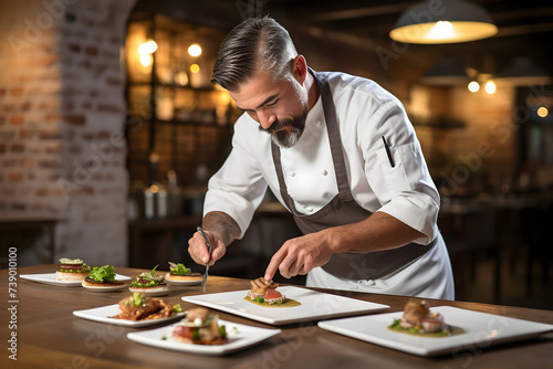 Portrait of a confident male chef preparing a meal in a restaurant