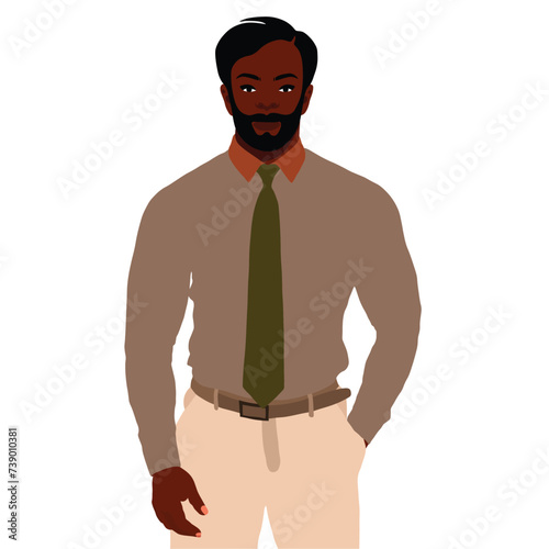 Modern fashionable black man in elegant art style vector