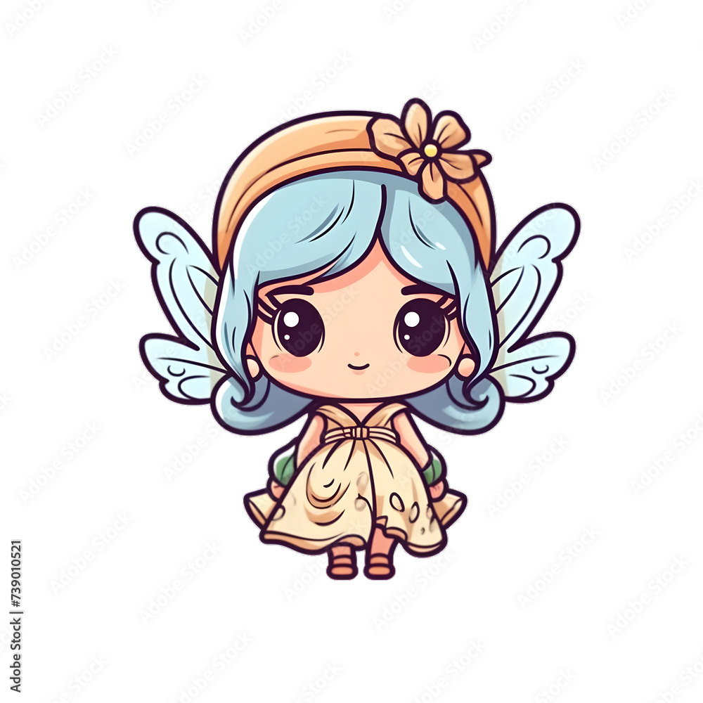 Cute fairytale fairy character cartoon illustration