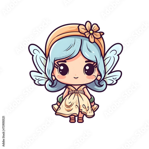 Cute fairytale fairy character cartoon illustration
