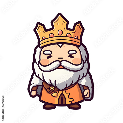 Cute fairytale king character cartoon illustration