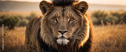 Majestic King. Portrait of a Wild African Lion in Nature © Centric 