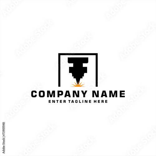 Laser Cutting logo design, laser cutting vector, vintage laser cutting,cnc