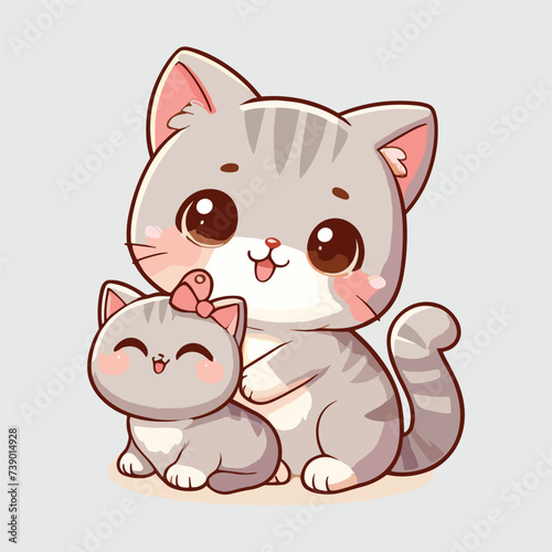 cute funny animal cartoon vector on white background