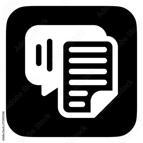 Editable speech recognition, transcription vector icon. AI technology, artificial intelligence. Part of a big icon set family. Perfect for web and app interfaces, presentations, infographics, etc