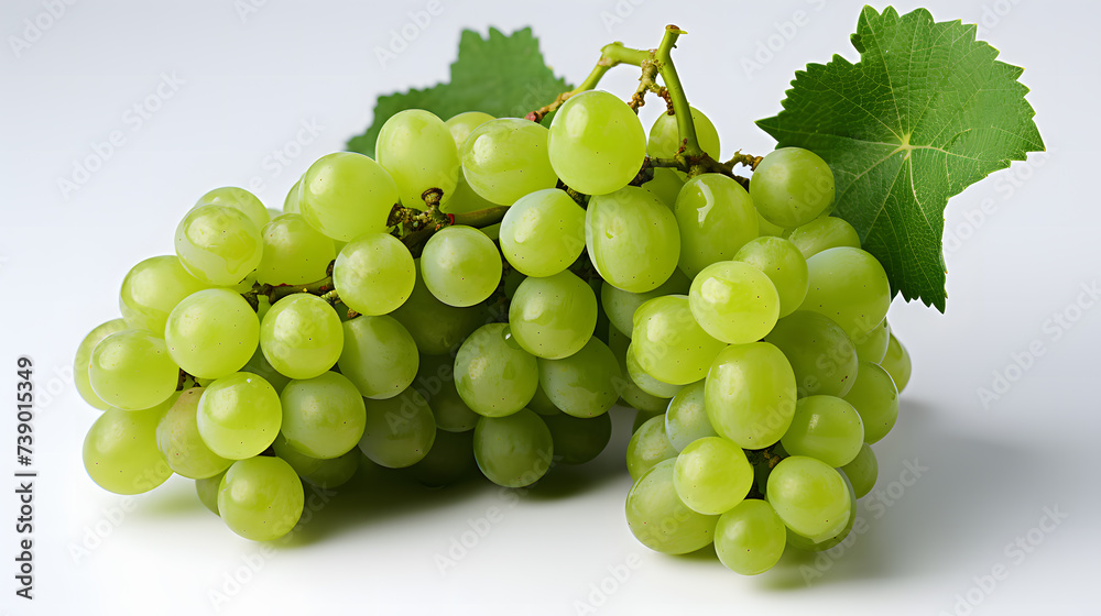 Green wine grapes isolated on white background Green wine grapes isolated on white background