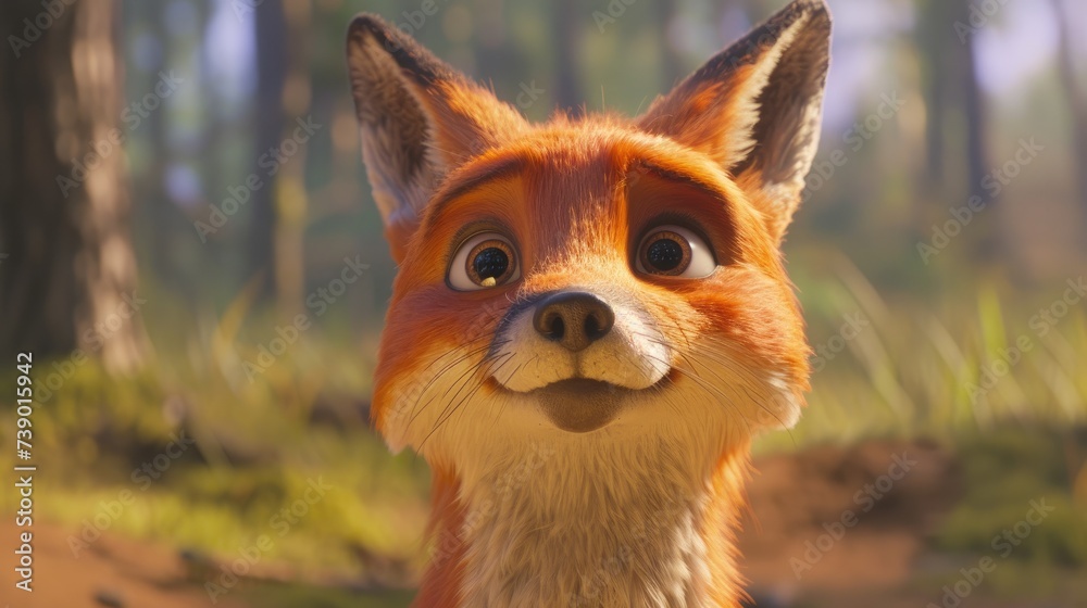 A curious fox investigates the world with bright eyes. A curious fox investigates the world with bright eyes.