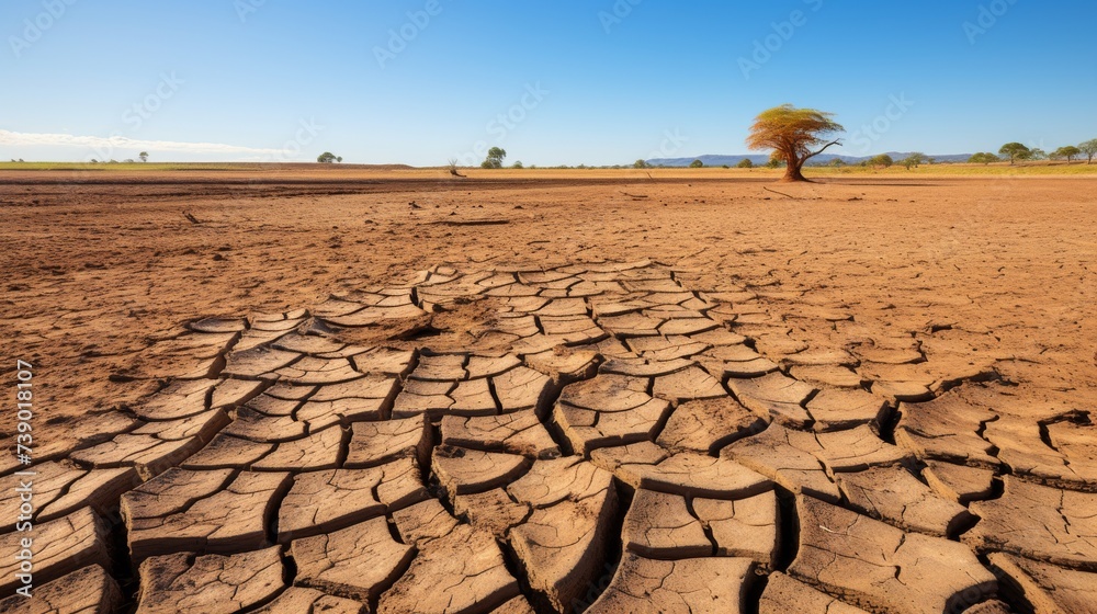 Cracks in the broken earth of water shortage and drought Stock ...