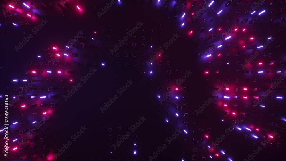 Futuristic Neon Glowing Strings Dark Backdrop Loop Futuristic Neon Glowing Strings Dark Backdrop Loop