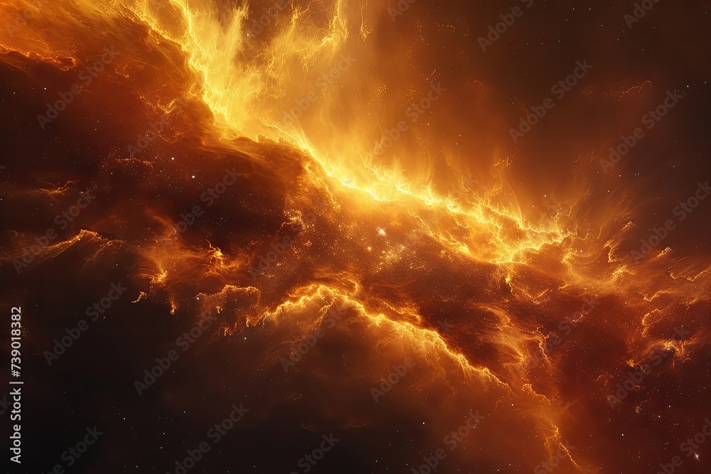 A celestial nebula captured in mesmerizing 3D splendor. - obrazy, fototapety, plakaty 