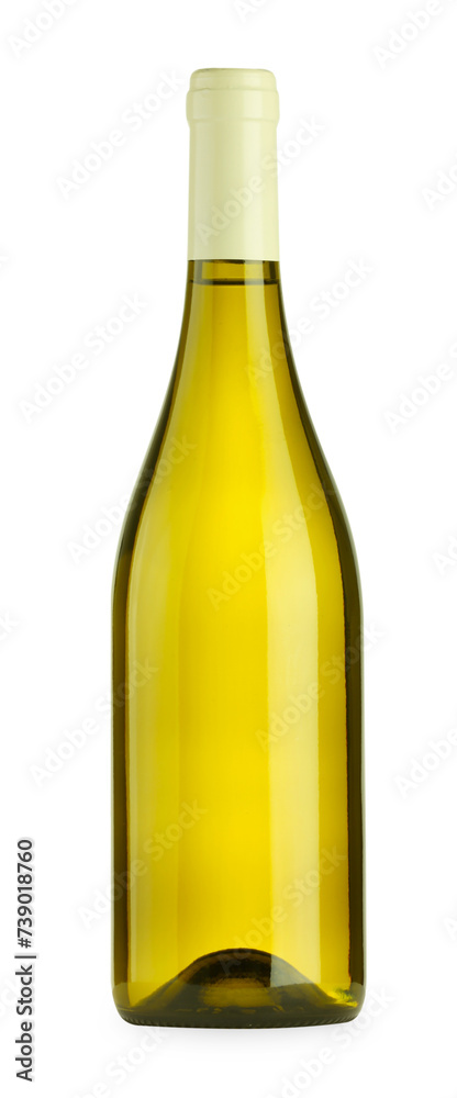 Wine in glass bottle isolated on white Wine in glass bottle isolated on white