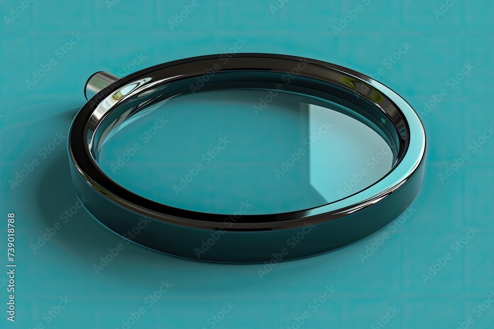 A 3D icon representing the symbol of a magnifying glass A 3D icon representing the symbol of a magnifying glass
